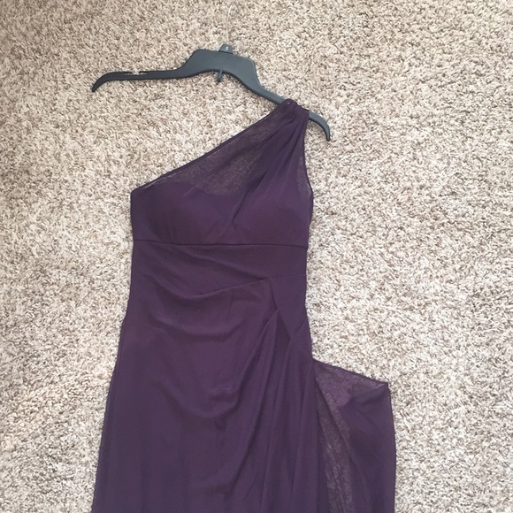 David’s Bridal mesh one shoulder illusion dress - Picture 2 of 8